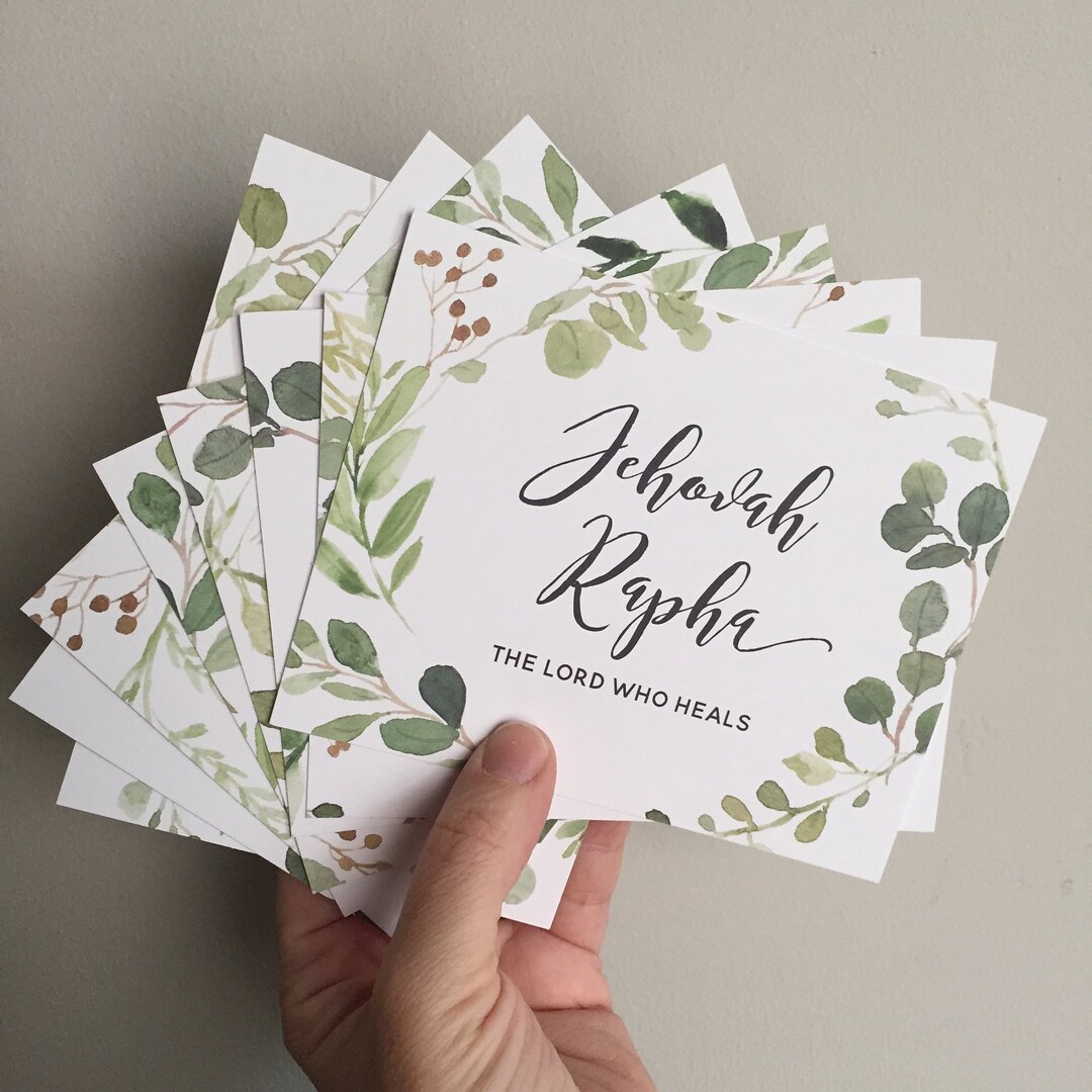 Names of God Cards, Set of 22, Hebrew Names of God, Flat Note Card