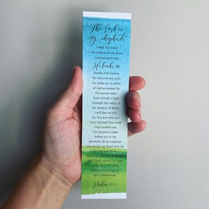 Psalm 23 Bookmark, Bible Study Bookmarks, Psalm 23 artwork, Encouragement Gift, Mom Gift, Student Gift