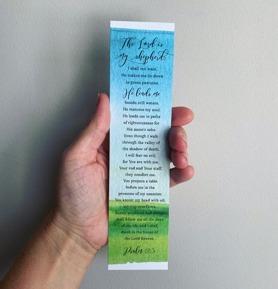 Psalm 23 Bookmark: Watercolor Bible Study Gift