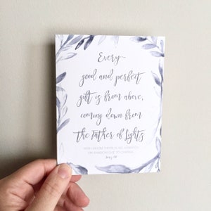Conjunto de tarjetas de notas de agradecimiento, todo regalo bueno y perfecto, conjunto de papelería, tarjetas de notas James 1 17, tarjetas interiores en blanco, regalo de aliento