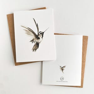 Kolibri Grußkarte, Aquarell Kolibri Briefpapier, Natur Grußkarte, leere Innenseite