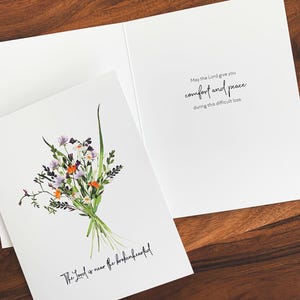 Carte de sympathie, Le Seigneur est près de ceux qui ont le cœur brisé, ensemble de papeterie avec message, cartes de réconfort, carte de chagrin et de deuil