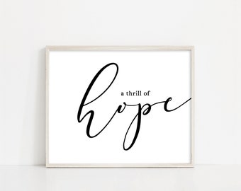 Thrill of Hope, O Holy Night Christmas Printable Wall Art, Christmas Decor, Holiday Sign, INSTANT DOWNLOAD