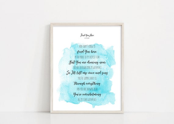 Ellie Holcomb - Find You Here Lyric Wall Art - Watercolor Print Home Decor - 8x10" Digital Print - Printable Art - INSTANT DOWNLOAD