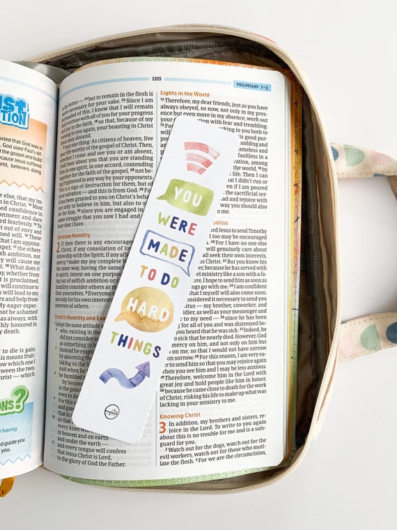 Back to School Bookmark, You Were Made To Do Hard Things, Student Kid Watercolor Bookmarks, Encouragement Gift, Mom Gift, Student Gift