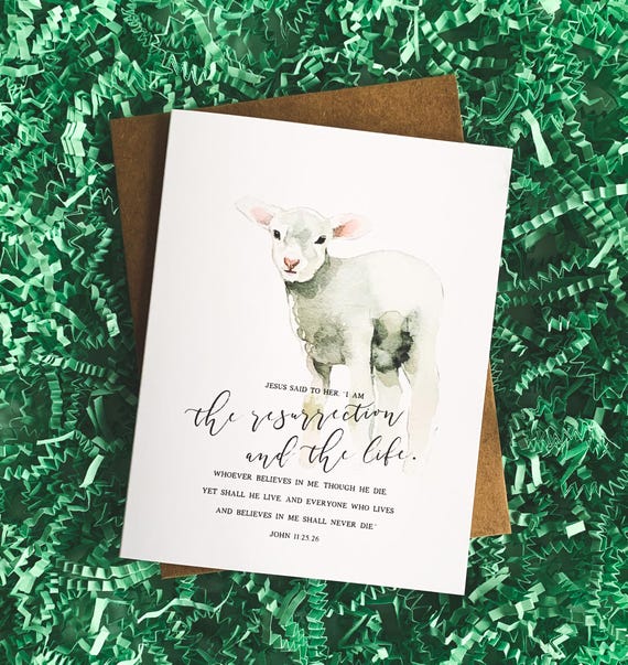 Easter Cards, Easter Greeting Card Set, Easter Lamb Stationery Set, Various Set Sizes, Blank Inside Notecards, Baptism card, Easter Bunny