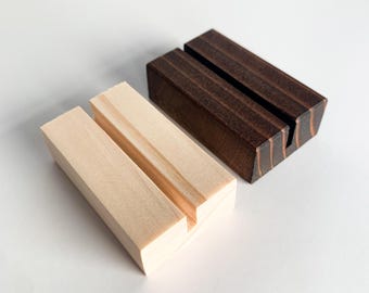 Wood Display Stand, Small Wood Block, Name Card Stand, Wooden Card Holder, Photo Display, Office Gift, Desk Accessory, Wooden photo stand