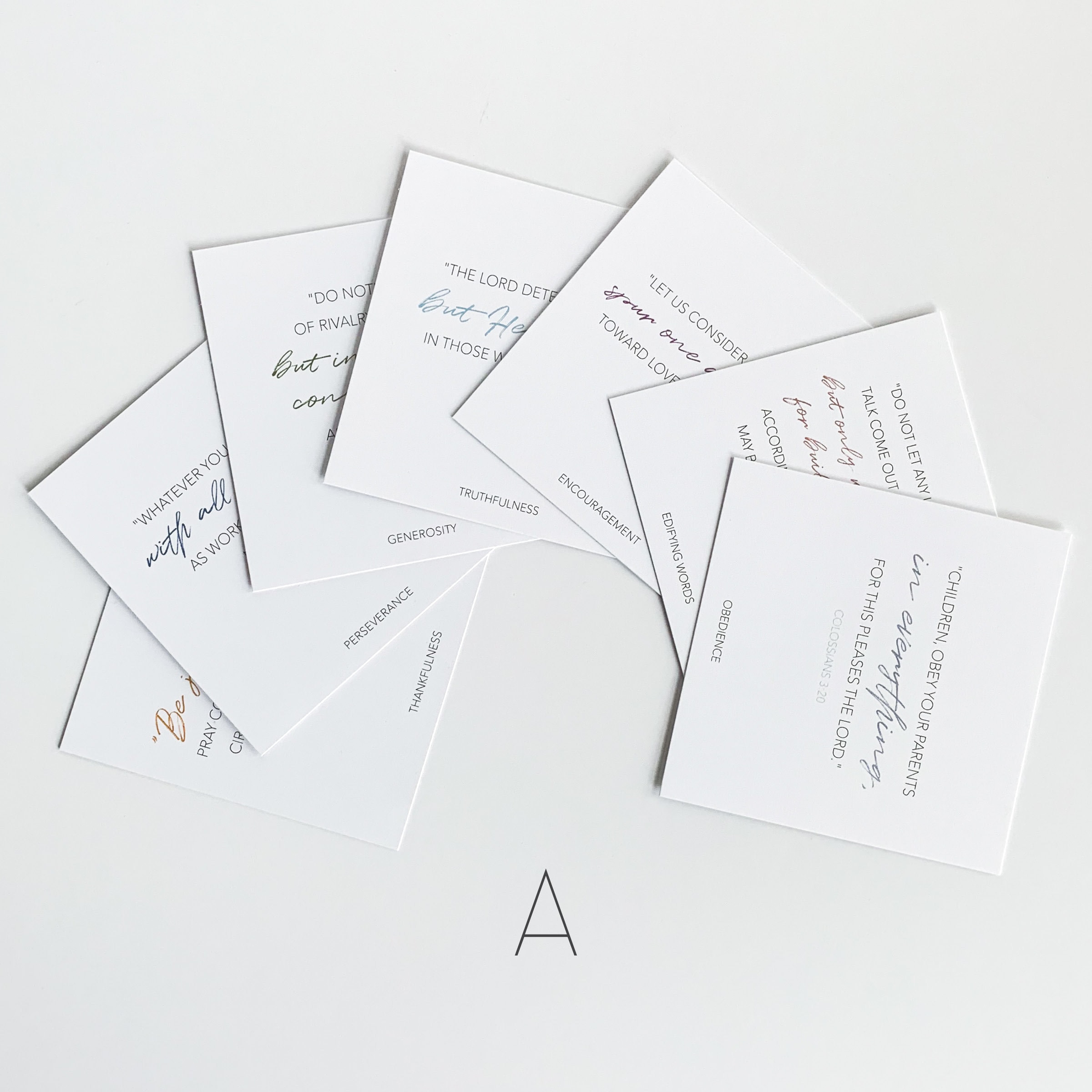Scripture Cards, Set of 7 Bible Verse Cards, Christian Gift, Parenting gifts, Gifts for Mom, Mothers Day Gifts, Scripture Memory Prints