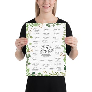 Names of God Poster: Hebrew Scripture, Eucalyptus Watercolor