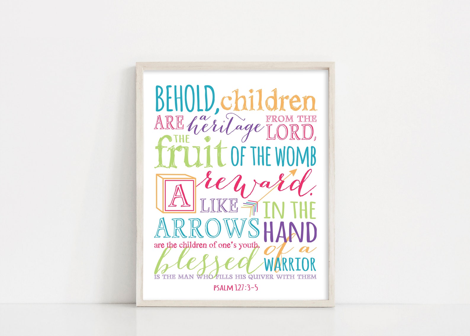 Psalm 127 Nursery Print Bible Verse Scripture Art Digital | Etsy