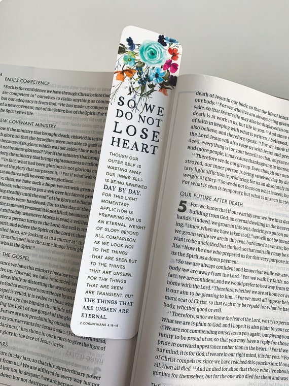 Bookmark, Do not lose heart, 2 Corinthians 4, Watercolor Encouragement Gift, Gift for Mom, Grandmother, Gift for her