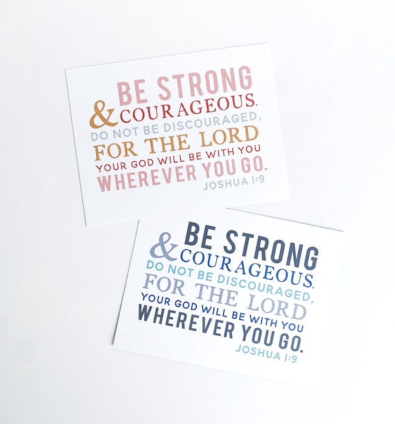 Scripture Cards, Joshua 1:9 Verse, Be Strong and Courageous, Kid Stationery, Blank Flat Cards, Christian Gifts, Encouragement Cards
