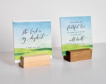 Psalm 23 Watercolor Scripture Cards: Christian Memory Verse Set