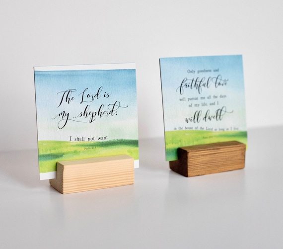 Psalm 23 Scripture Cards, Psalm 23 Print, Square Scripture Prints, Memory Verse Cards, Psalm 23 Card Set, Christian Gifts, Christmas Gifts