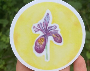 Watercolor Iris Sticker