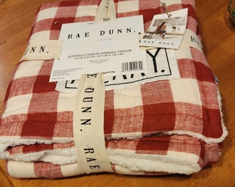 rae dunn knit sherpa throw