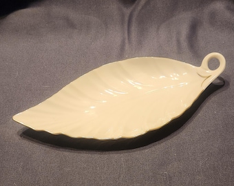 Vintage Lenox Leaf Dish Hand Painted 24K Gold Trimbone China