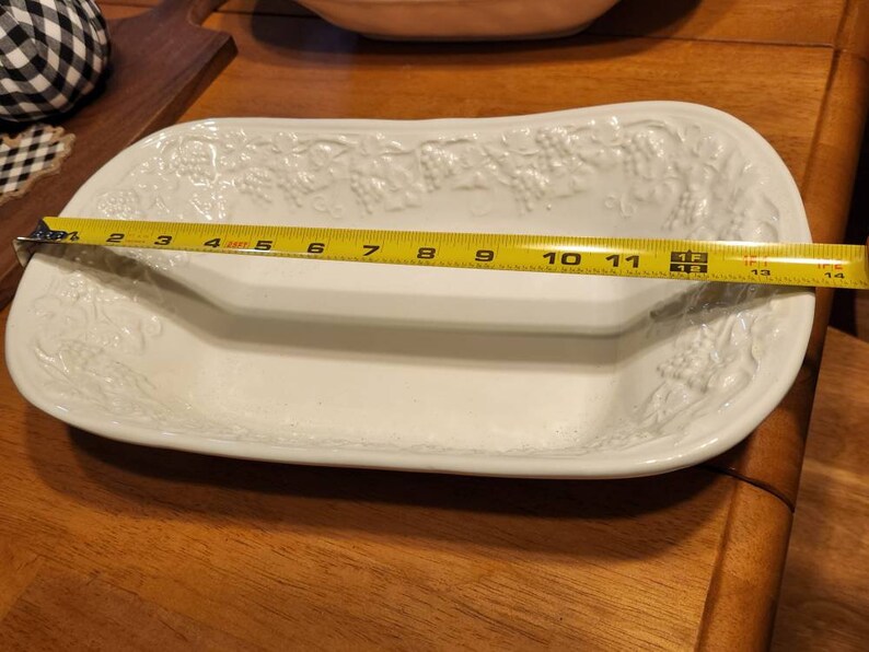 Ceramica Stefani Made in Italy White Ceramic Dish Embossed Etsy