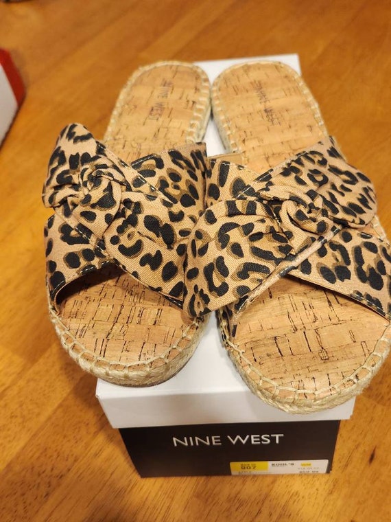 Nine West Bellah 8.5M Women s Leopard Sandals Etsy