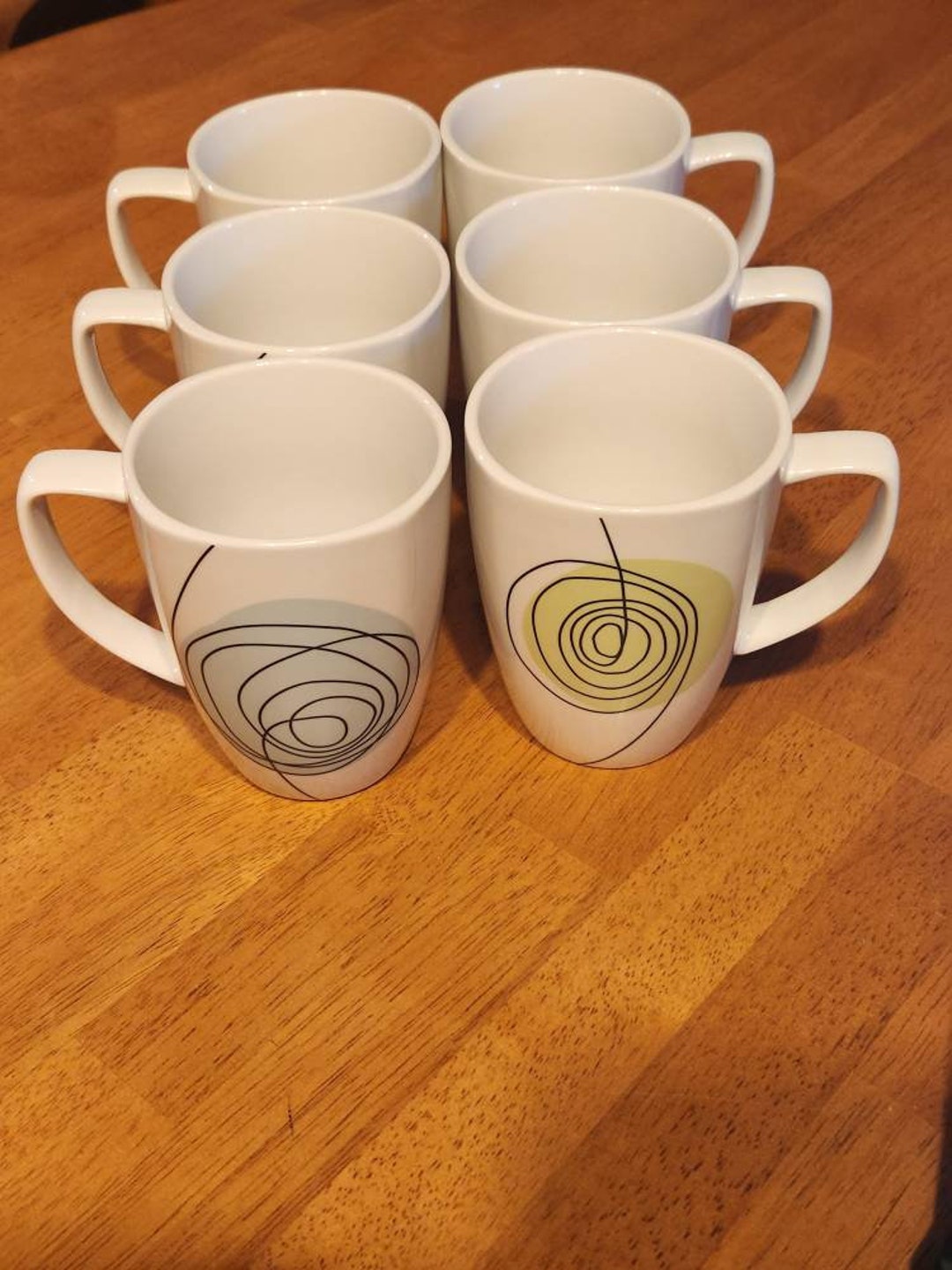 Set of 6 Corelle Coordinates Porcelain Mug/cup Swirls Blue Etsy