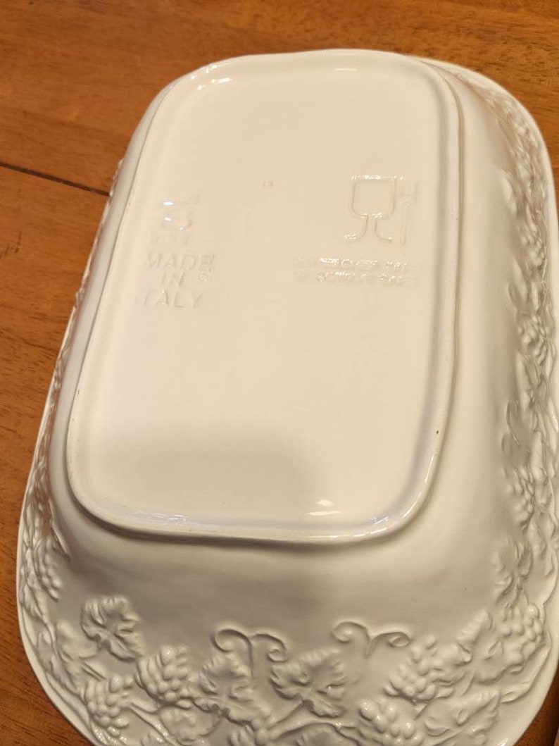 Ceramica Stefani Made in Italy White Ceramic Dish Embossed Etsy