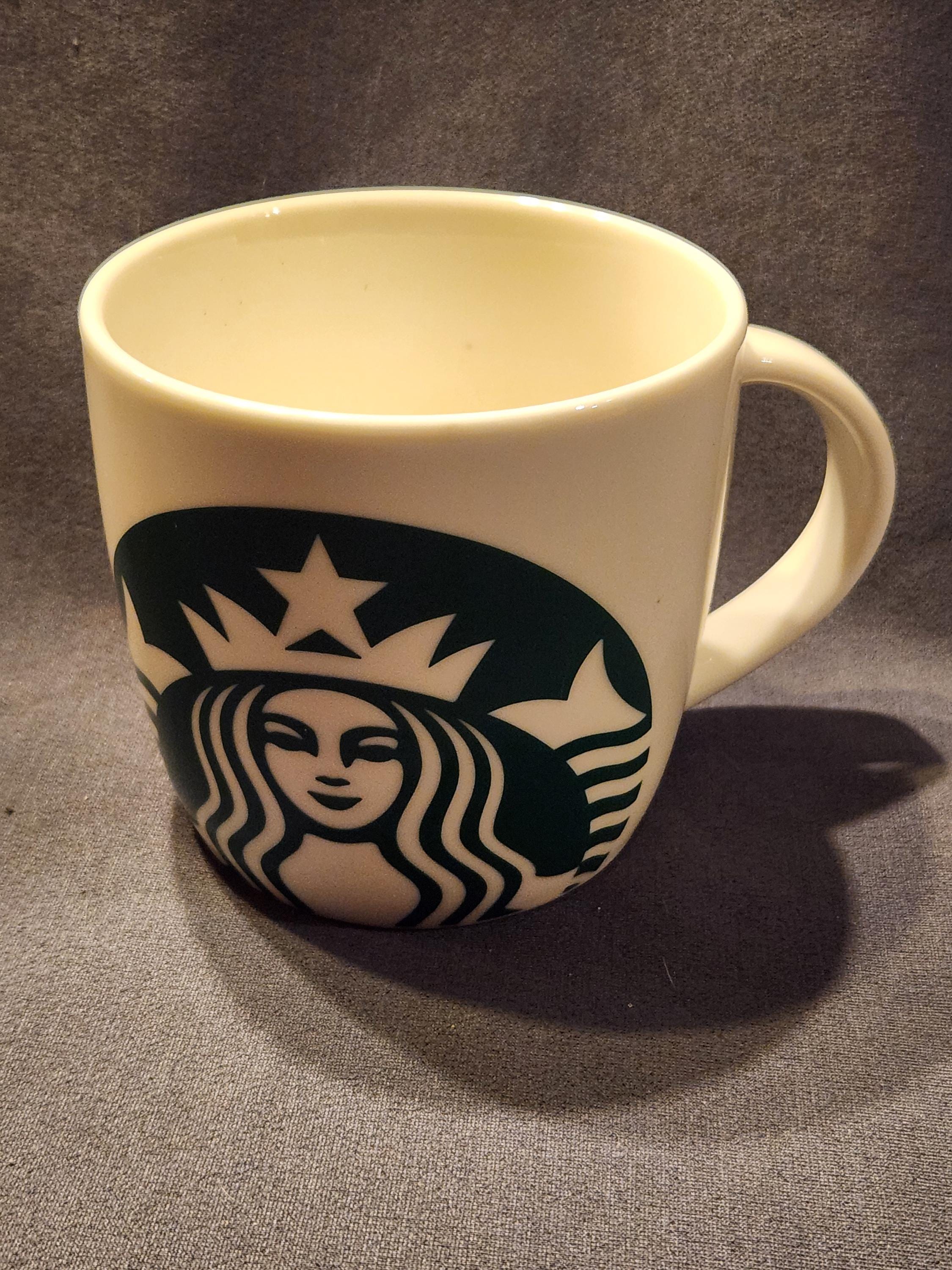 Tasse Starbucks Anniversary - Sirène Gravée Or Et Blanc - Céramique - Neuf
