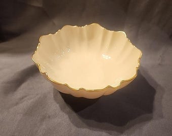 Lenox Symphony 6" Candy Bowl Fluted Gold Trimmed