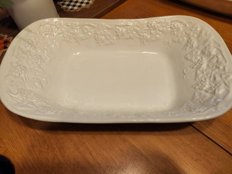 Ceramica Stefani Made in Italy White Ceramic Dish Embossed Etsy