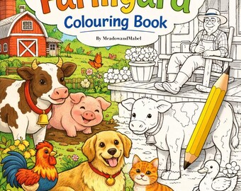 Kleurboek met boerderijdieren | Gezellige boerderijtaferelen, voor volwassenen en kinderen (PDF-download)