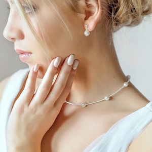 Pearl bridal necklace, Elena, bridal necklace, pearl wedding necklace, Bridal jewelry, pearl bridal jewellery, wedding jewelry