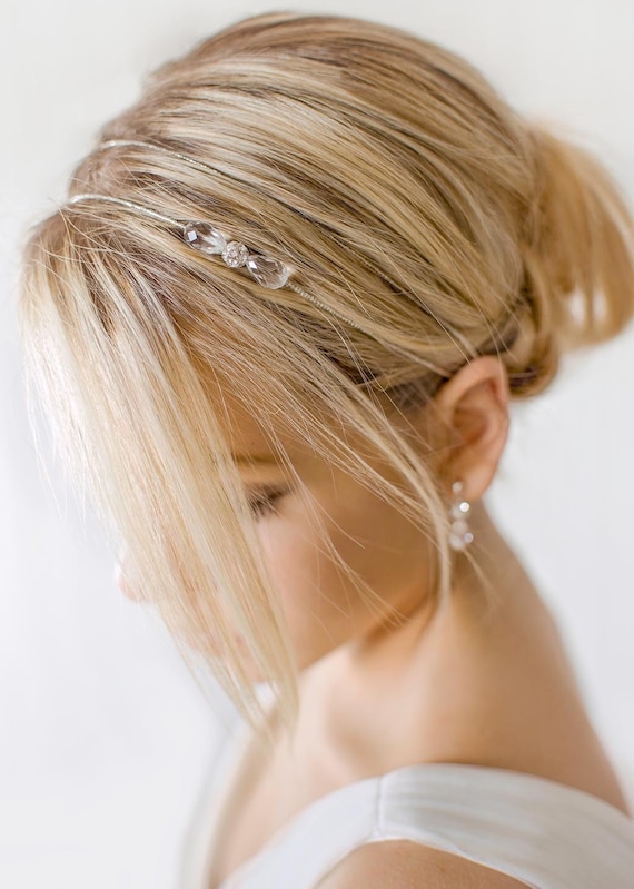 Crystal Bridal Headband, Sparkle, Silver Bridal Headband  display picture 3