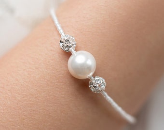 Bridal bracelet, Bliss, ivory bridal bracelet, pearl wedding bracelet, Crystal bridal jewelry, bridal jewellery, pearl bridal bracelet