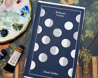 Cuaderno de arte hecho a mano / Robinson Crusoe de Daniel Defoe / Papel Arches Cold Press de 140 lb/300 g/m²