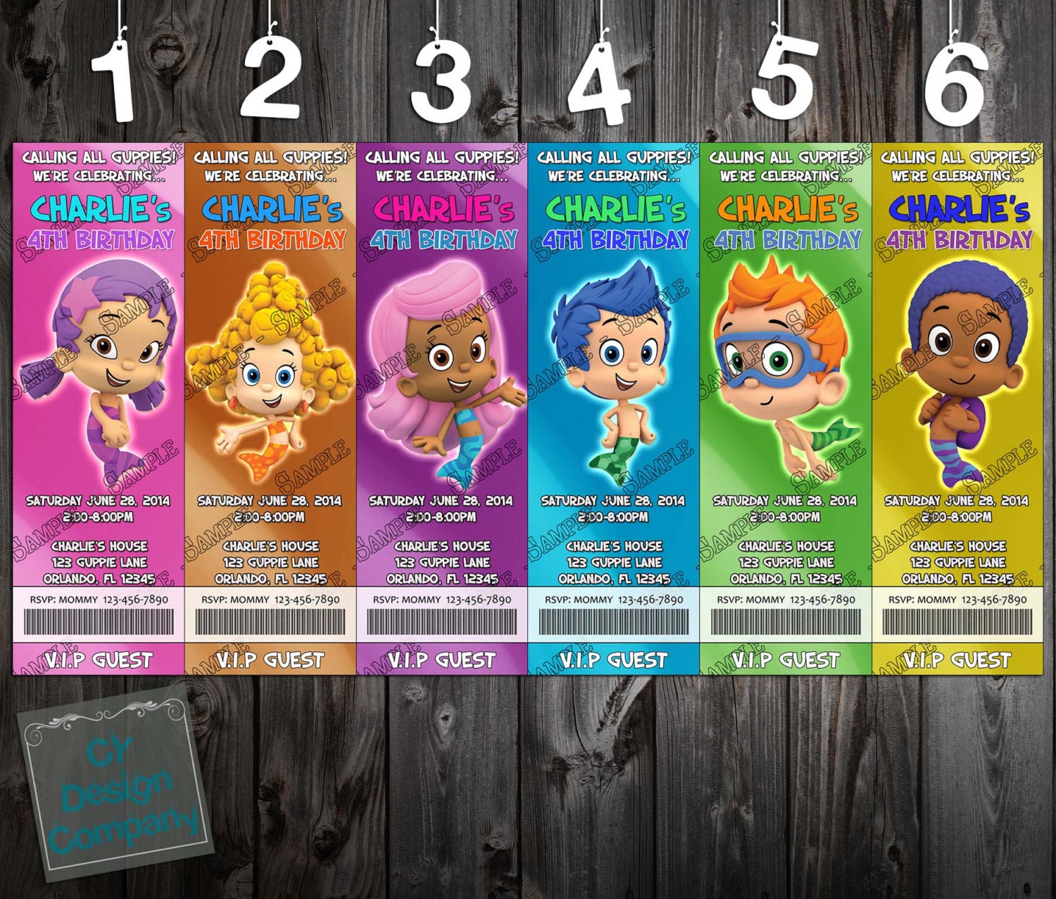 Bubble Guppies Birthday Party Ticket Invitation Printable 6 - Etsy India