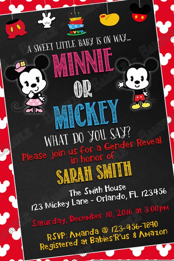 mickey and minnie baby shower invitations