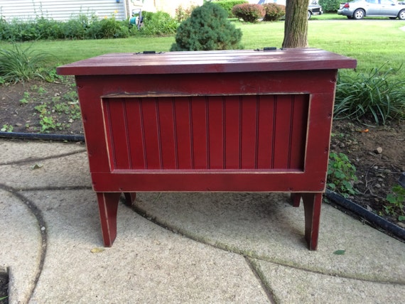 Primitive Small Wood Storage Bench Farmhouse Bench Wood Bench Free Shipping