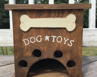 Dog Toy Storage Box with Bone Primitive