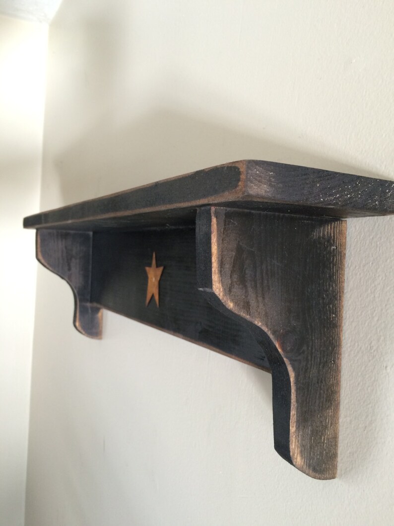 Primitive Wood Wall Shelf Etsy