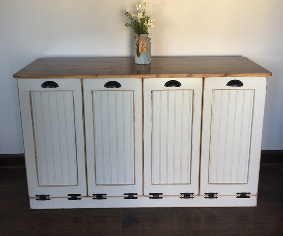Quadruple Trash Recycle Bin Trash And Recycle Cabinet 4 Etsy