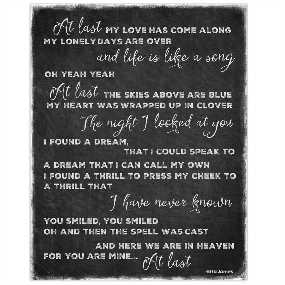 My Love At Last My Lonely Days Are Over Lyrics At Last (etta James