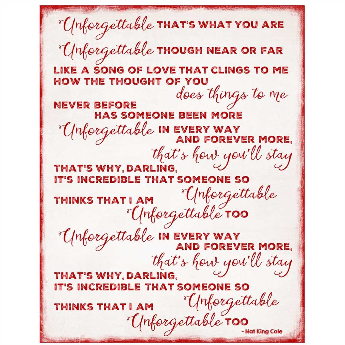 nat King Cole Lyrics Word Art Etsy