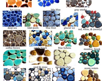 Ceramic Mosaic Tiles, Blue Ceramic Tiles, Glazed Ceramic Tiles, Blue Ceramic Tiles, Special Mosaic Tiles, Mosaic Pebbles, Mosaic Stones 85 g