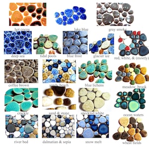 Ceramic Mosaic Tiles, Blue Ceramic Tiles, Glazed Ceramic Tiles, Blue Ceramic Tiles, Special Mosaic Tiles, Mosaic Pebbles, Mosaic Stones 85 g image 1