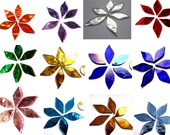 6 Flower Petal Tiles, Petal Mosaic Tiles, Tiffany Tiles, Tiffany Glass Petals, Glass Flower Petals, Stained Glass Tiles, Floral Mosaic Tiles