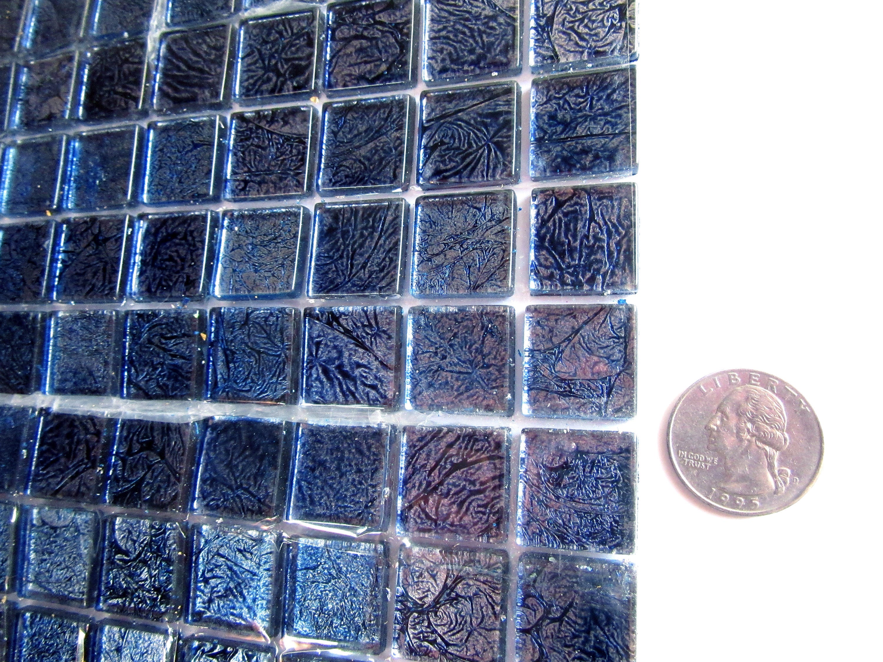 50 Metallic Blue Mosaic Tiles Glass 50 Metallic Blue Mosaic Tiles Glass Pieces Square