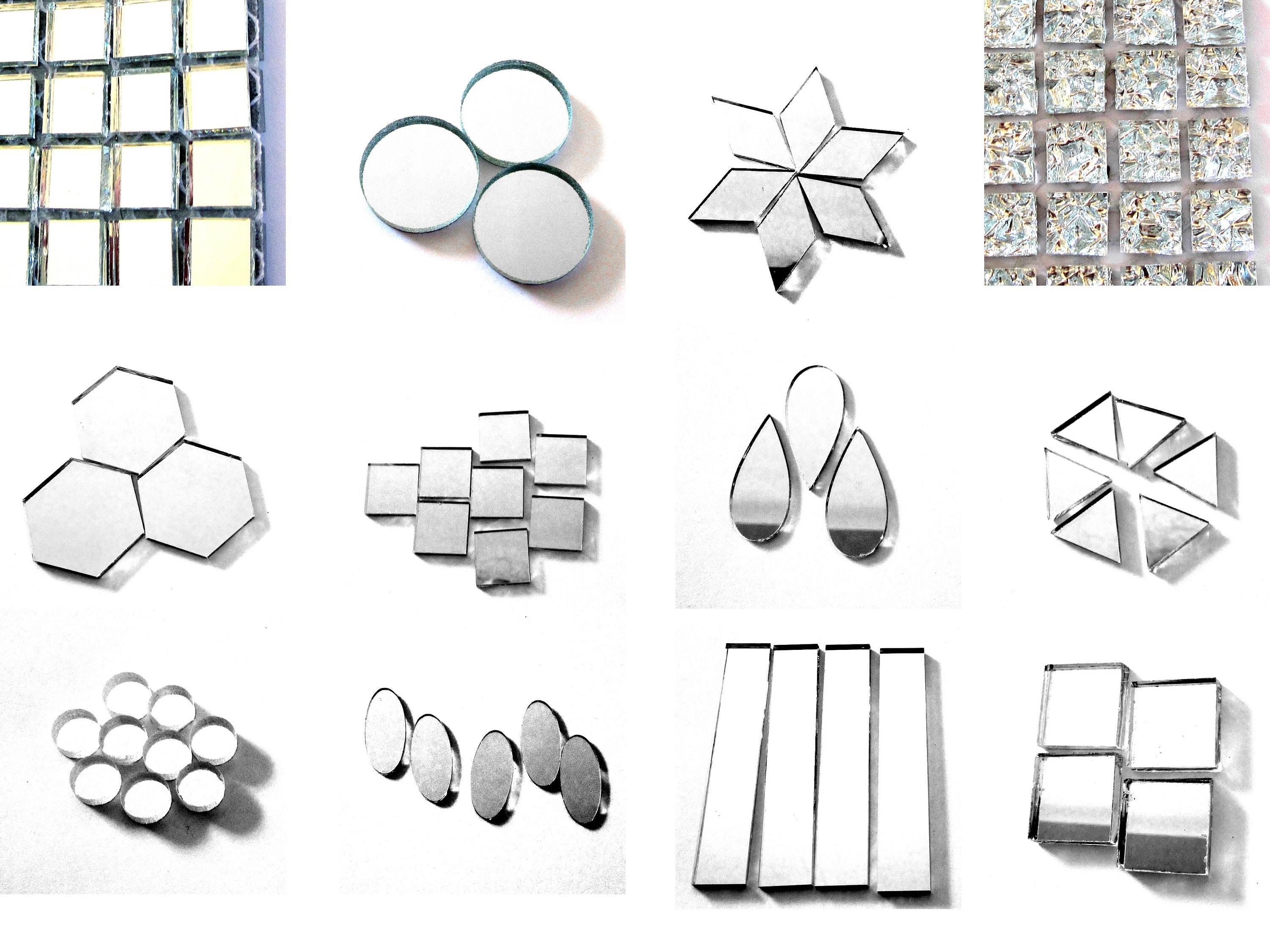 Mirror Mosaic Tiles Small Mirror Tiles Mirrors for Crafts Etsy