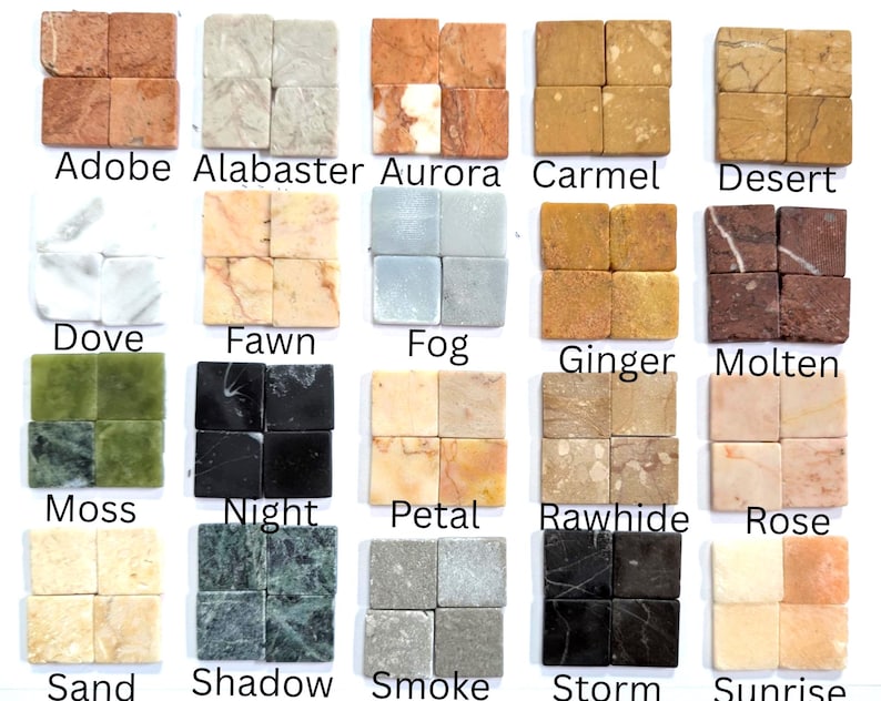 20 Square Natural Marble Stone Tiles for Mosaics (20 mm) immagine 1