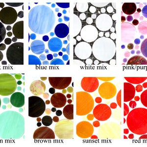 10 Round Stained Glass Tiles, Round Tiles, Tile Mosaic Pieces, Stained Glass Tiles, Round Tiles, Round Glass Tiles for Mosaics 10 - 50 mm