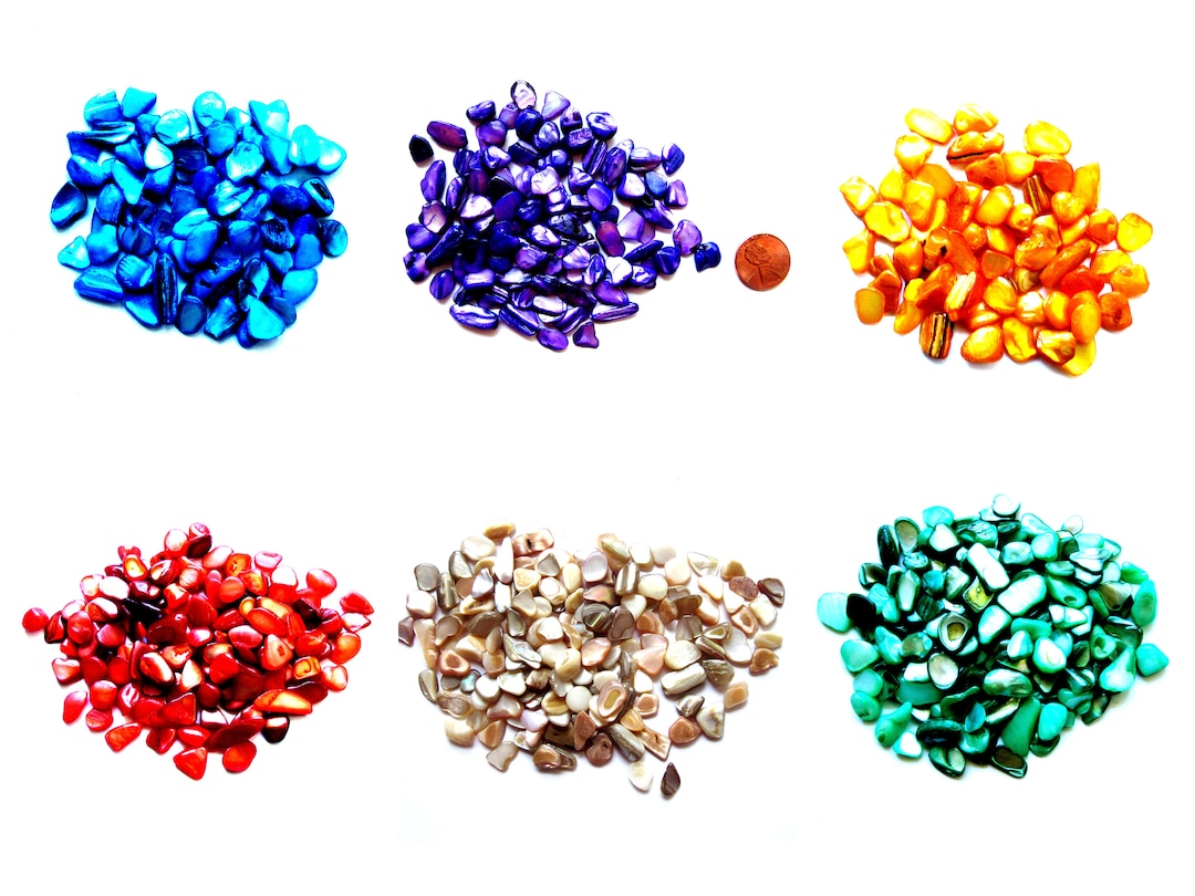 Tiny Mother of Pearl Tiles, MOP Pebbles, Dye Mother of Pearl Pieces