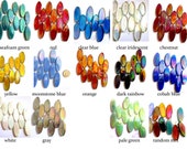 12 Large Oval Mosaic Tiles, Big Flower Petals, Ellipse Tiles, Glass Tiles Iridescent Glass Pieces for Mosaic Stained Glass Petals 45x20 mm